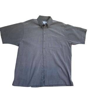 Reaction Kenneth Cole Camp Shirt Short Sleeve Collared Chest Pocket Button Up Lg